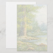 Papeterie Peinture d'une forêt avec la rivière (Devant / Derrière)