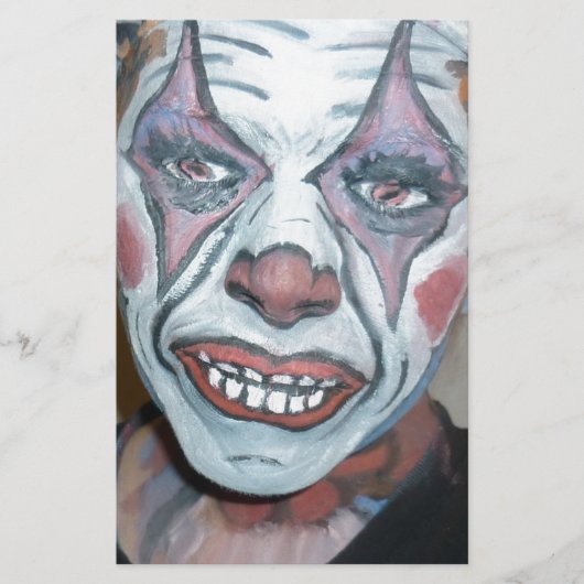 Papeterie Peinture effrayante de visage de clown de clowns (Devant)