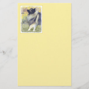 Papeterie Peinture en teint de Keeshond - jolie art original