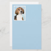 Papeterie Peinture Foxhound en anglais - Joli art original c (Devant / Derrière)