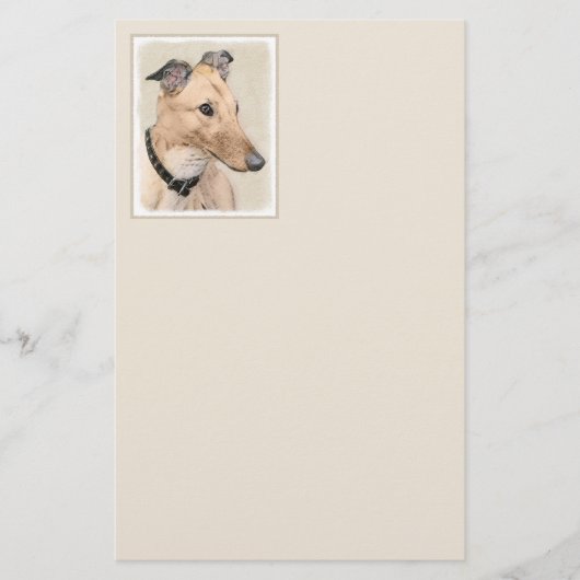 Papeterie Peinture Greyhound - Cute Original Chien Art (Devant)