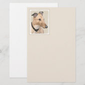 Papeterie Peinture Greyhound - Cute Original Chien Art (Devant / Derrière)