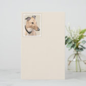 Papeterie Peinture Greyhound - Cute Original Chien Art (Debout devant)