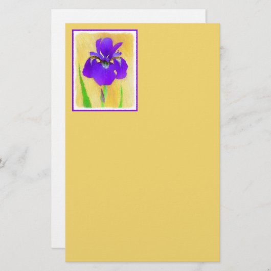 Papeterie Peinture Iris à pois pourpre - Chien original mign (Devant / Derrière)