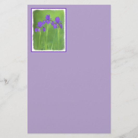 Papeterie Peinture Iris Violet - Art Fleur Originale (Devant)