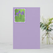 Papeterie Peinture Iris Violet - Art Fleur Originale (Debout devant)