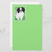 Papeterie Peinture japonaise de chiot - Art original de chie (Devant / Derrière)