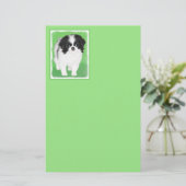 Papeterie Peinture japonaise de chiot - Art original de chie (Debout devant)