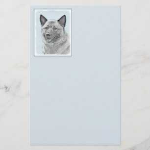 Papeterie Peinture norvégienne Elkhound - Art original Chien