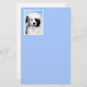 Papeterie Peinture Portugaise de Chien d'Eau - Art original (Devant / Derrière)