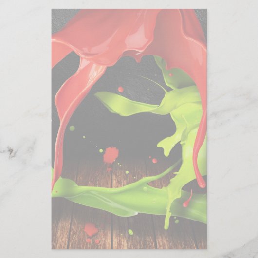 Papeterie Peinture rouge verte (Devant)