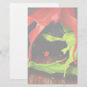 Papeterie Peinture rouge verte (Devant / Derrière)