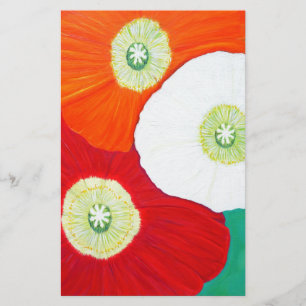 Papeterie Peinture sur trois pavots