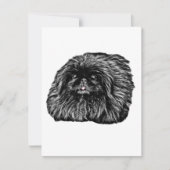 Papeterie Pekingese - carte blanche "Fuzz" (Devant)