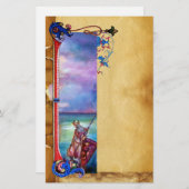 Papeterie PENDRAGON Chevaliers médiévaux, Coucher de soleil  (Devant / Derrière)