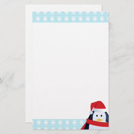 Papeterie Penguin and Snowflakes (Devant / Derrière)