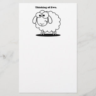 Papeterie Penser à l'agneau d'Ewe Mouton mignon dessin