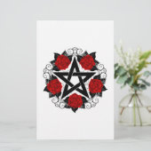 Papeterie Pentagramme aux roses rouges (Debout devant)