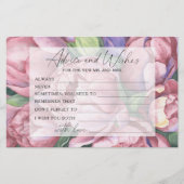 Papeterie Peonies - Conseils et souhaits de Fête des mariées (Devant)