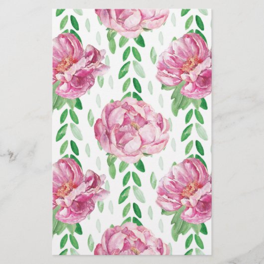 Papeterie Peonies d'aquarelle rose (Devant)