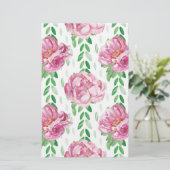 Papeterie Peonies d'aquarelle rose (Debout devant)