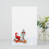 Papeterie Père Noël avec Renard de lapin et écureuil (Debout devant)