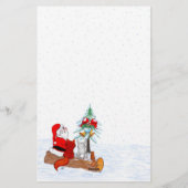 Papeterie Père Noël avec Renard de lapin et écureuil (Dos)