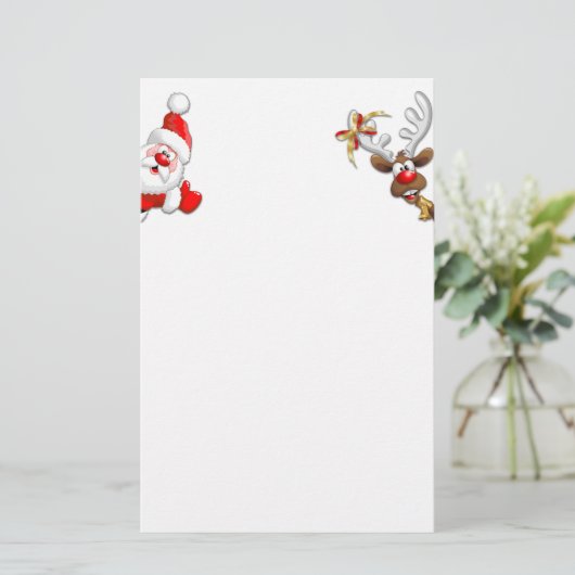 Papeterie Père Noël et Reindeer Joyeux Noël Joyeux dessin an (Debout devant)