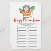 Papeterie Père Noël Nom de Noël Course Baby shower Jeu (Devant / Derrière)