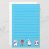 Papeterie père Noël Polar Bear Snowman Reindeer (Devant / Derrière)