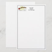 Papeterie Père Noël Reindeer Sur La Neige Couverte Ville Lt  (Devant / Derrière)