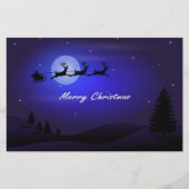 Papeterie Père Noël Sleigh Moon Joyeux Noël (Devant)