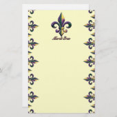 Papeterie Perle Fleur de lis 2 de mardi gras (Devant / Derrière)
