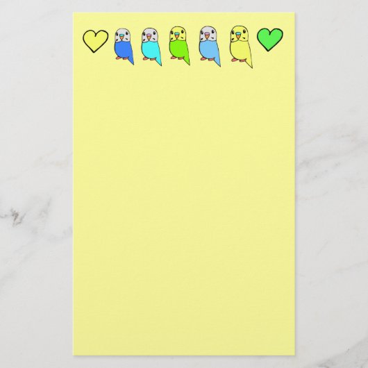 Papeterie Perruches et coeurs (Devant)