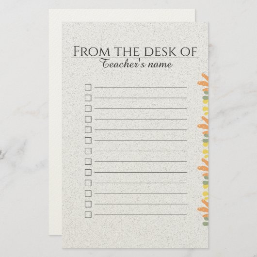 Papeterie  Personalized Boho Floral for Teacher Pad  (Devant / Derrière)