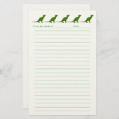 Papeterie Personalized Dinosaur Lined Stationery for Kids (Devant / Derrière)