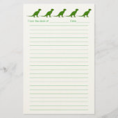 Papeterie Personalized Dinosaur Lined Stationery for Kids (Devant)