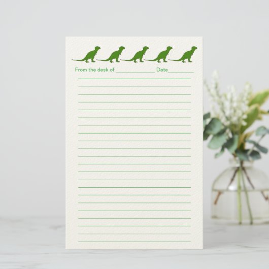 Papeterie Personalized Dinosaur Lined Stationery for Kids (Debout devant)