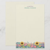 Papeterie Personalized Dragonfly Flower Field Custom Name (Devant / Derrière)