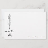 Papeterie Personalized Feather Quill ink Handwritten Write (Devant)