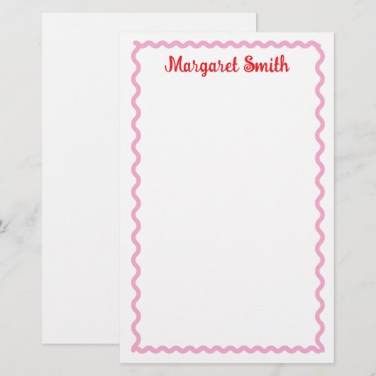 Papeterie Personalized Monogram Notepads with Scallop Border (Devant / Derrière)