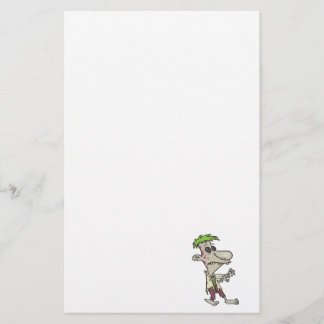 Papeterie personnage de dessin humoristique zombie idiot