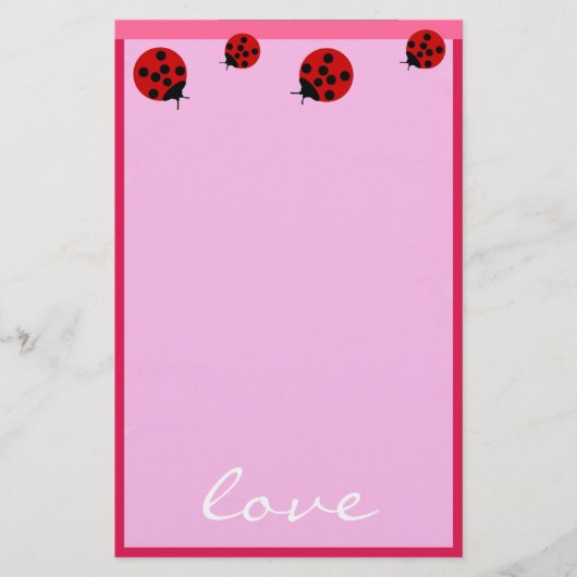 Papeterie personnalisable de coccinelle (Devant)