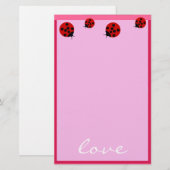 Papeterie personnalisable de coccinelle (Devant / Derrière)