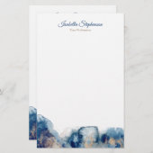 Papeterie Personnalisation de l'encre couleur or et bleu mod (Devant / Derrière)