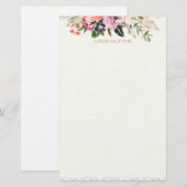 Papeterie Personnalisation des pivoines d'aquarelles florale (Devant / Derrière)