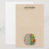 Papeterie Personnalisation du cerveau humain gauche et droit (Devant / Derrière)