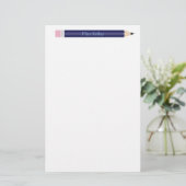 Papeterie Personnalisé Crayon Bleu Enseignant Personnalisé (Debout devant)