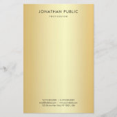 Papeterie Personnalisé Élégant Modèle Faux Or Moderne Simple (Devant)
