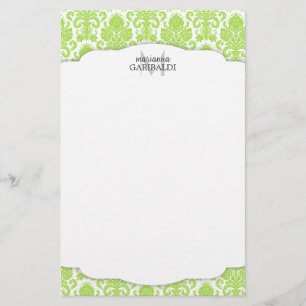 Papeterie Personnalisé moderne Damask Green